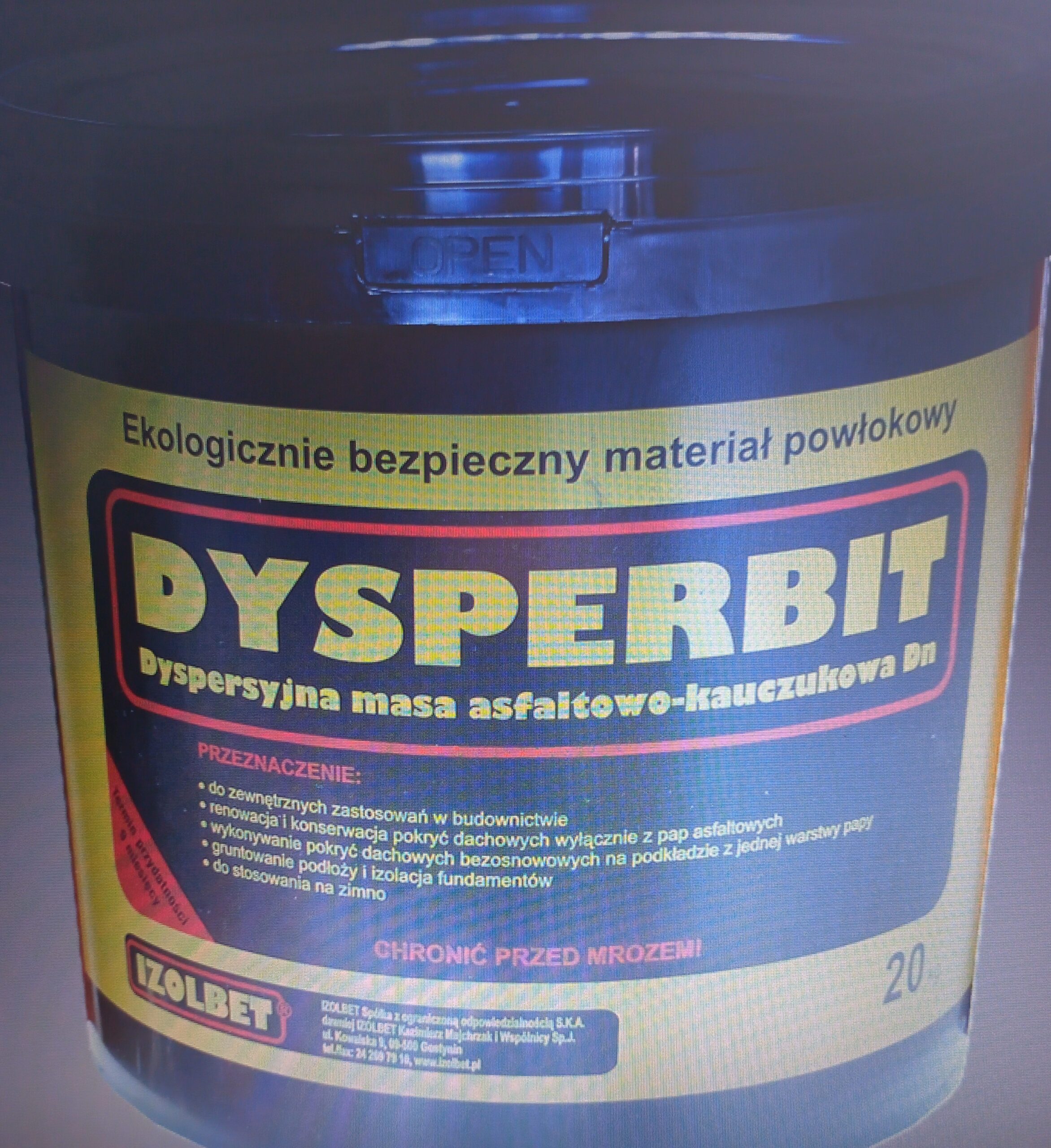 DYSPERBIT 20 kg hydroizolacja masa asfaltowo-kauczukowa wodorozcieńczalna